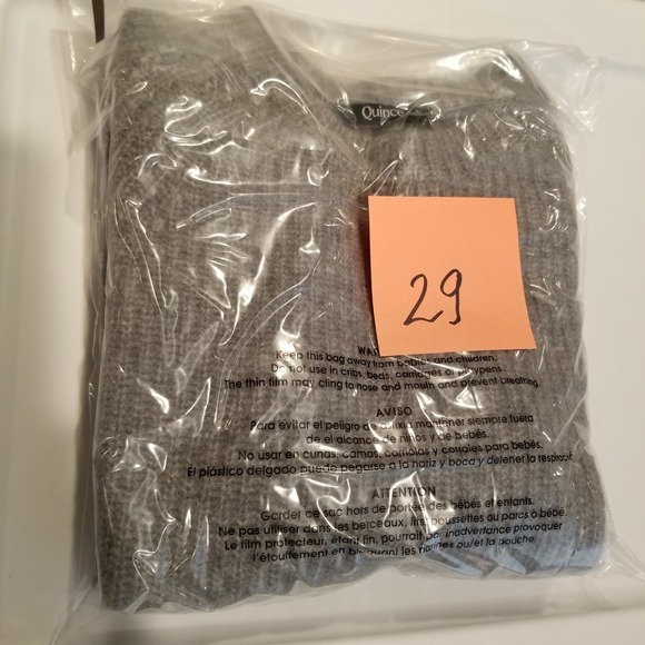 Quince 100% Cashmere Ribbed Crew Neck Sweater Gray Raglan Sleeve Womens S - Picture 9 of 9